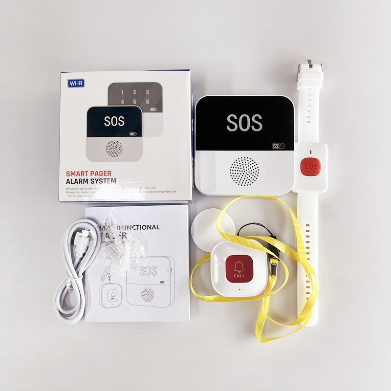 Tuya Smart Wifi Wireless Alarm Emergency Call Panic Button SOS Caregiver Pager For Elderly
