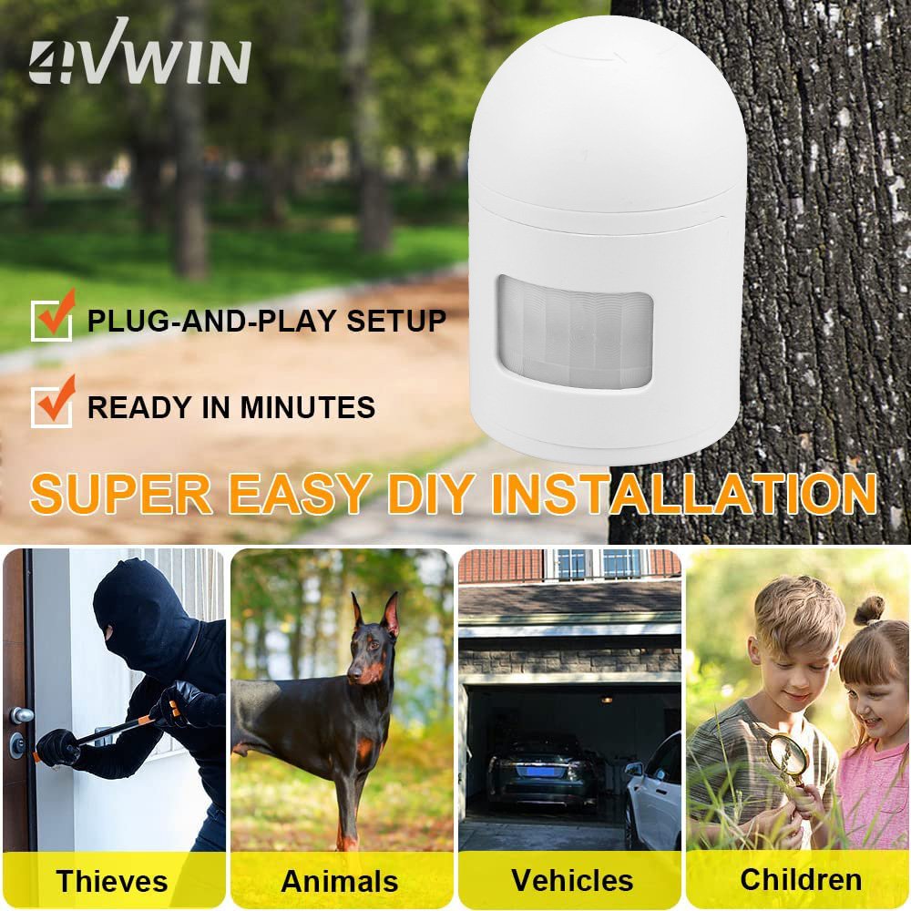 500FT Wireless Weatherproof Motion Sensor Detector Driveway Alarm Home Security Alert Protect Indoor/Outdoor Property