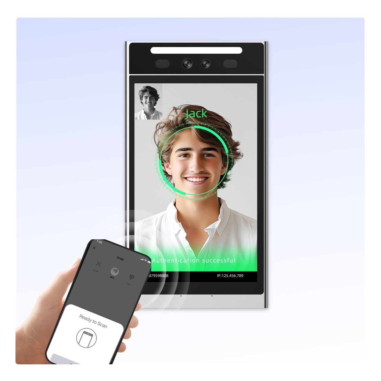 VF205 smart school touch screen sdk qr biometric facial recognition attendance access control system temperature recognition