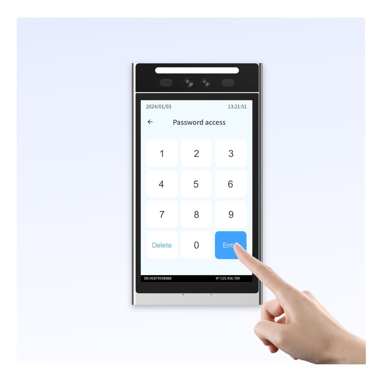 VF205 smart school touch screen sdk qr biometric facial recognition attendance access control system temperature recognition