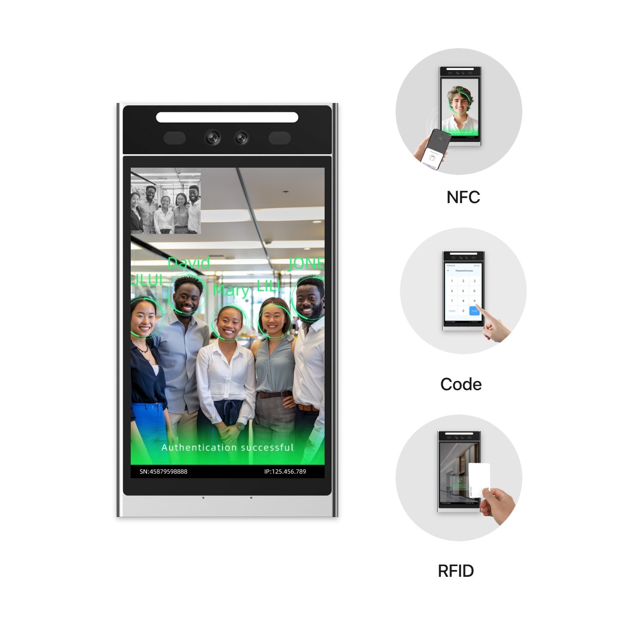 VF205 smart school touch screen sdk qr biometric facial recognition attendance access control system temperature recognition