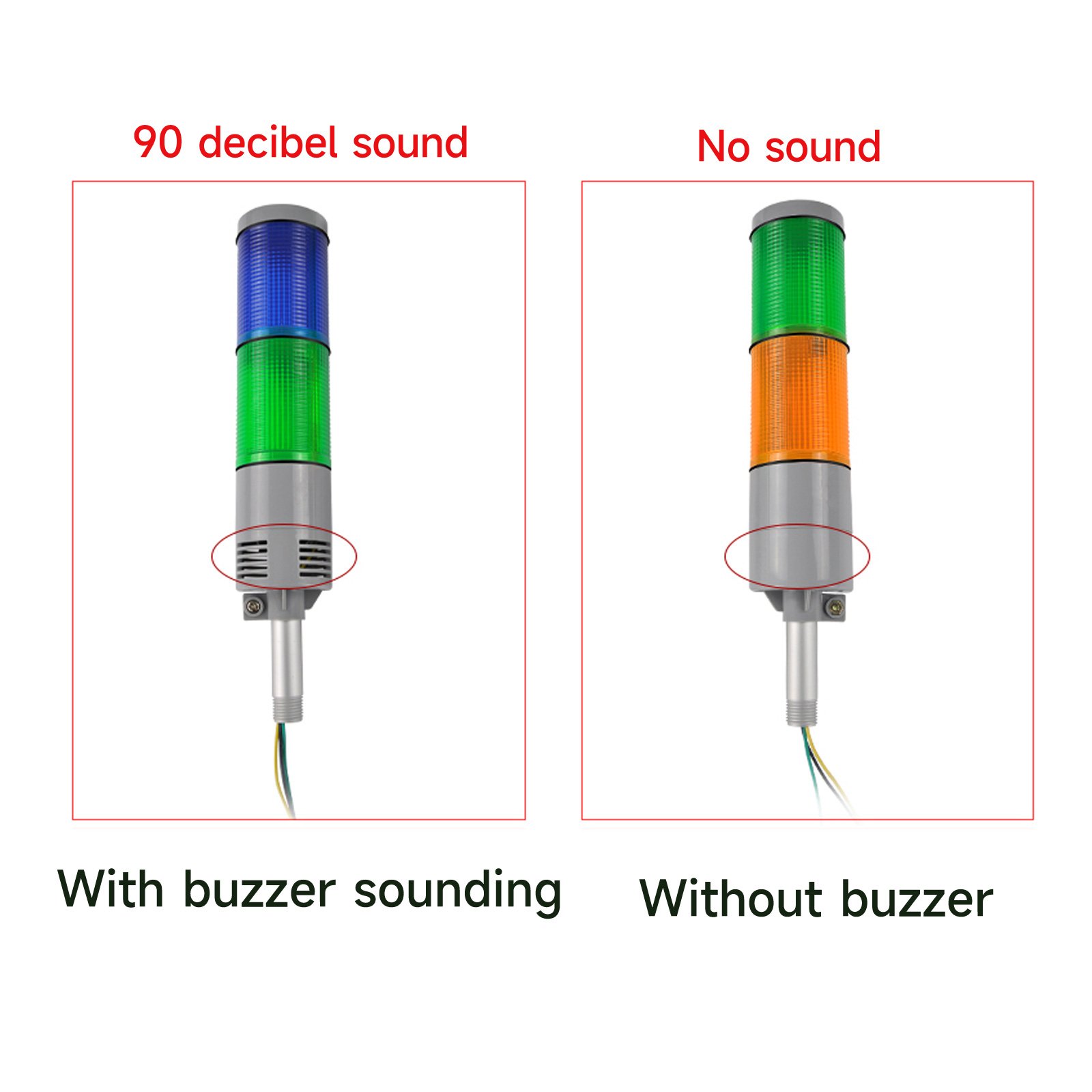 IP65 Waterproof and Dustproof Tower Light Multilayer Flashing Warning Lights DC12V/24V 220V 4 Base Types Silent Alarm System
