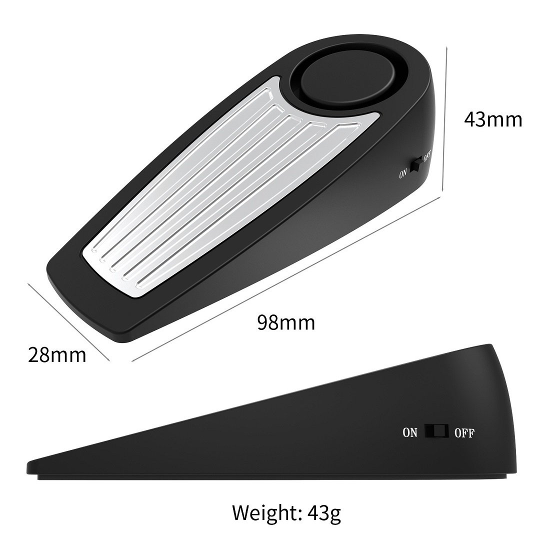 130dB New Design for Women Girls Security in Hotel Home Anti-theft Window Door Open Sensor Alarm Door Stop Alarm with Siren