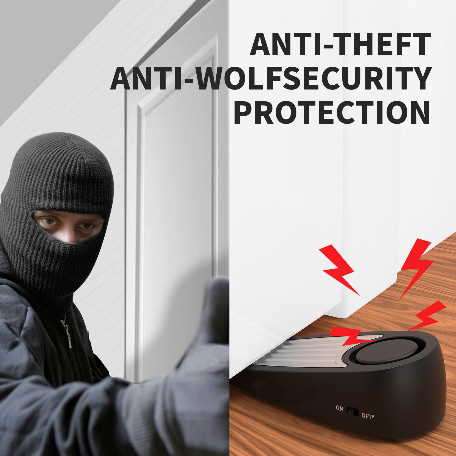 130dB New Design for Women Girls Security in Hotel Home Anti-theft Window Door Open Sensor Alarm Door Stop Alarm with Siren