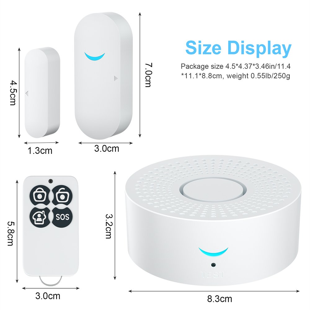 eMylo WiFi + RF Receiver Alarm System Remote Control Window & Door Sensors for Home Security APP Control