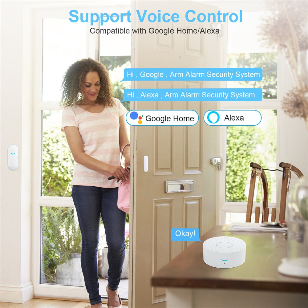 eMylo WiFi + RF Receiver Alarm System Remote Control Window & Door Sensors for Home Security APP Control