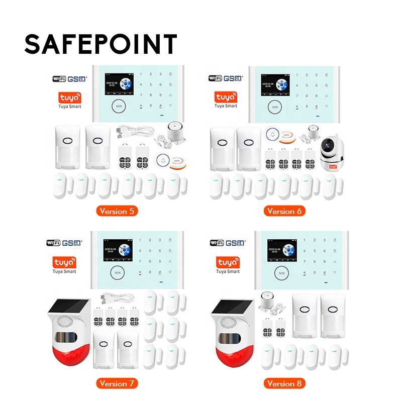 Tuya WiFi Alarm System Smart Home Security System Smart Life WiFi Alert Kit DIY Factory Selling App Alerts Security Camera