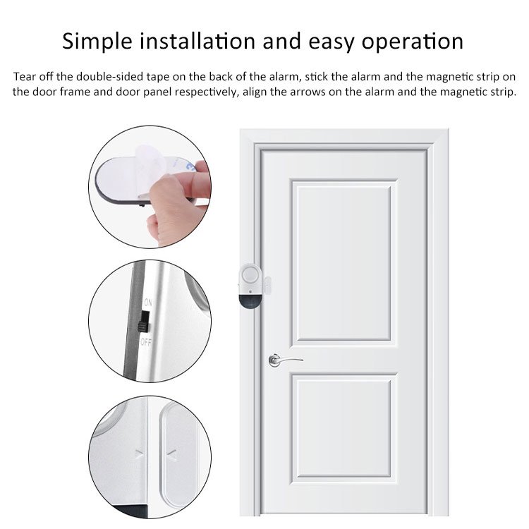 Simple Door Open Alarm, Home Window Sensor Magnetic Alarm, House Anti-theft Door Alarm System with Siren