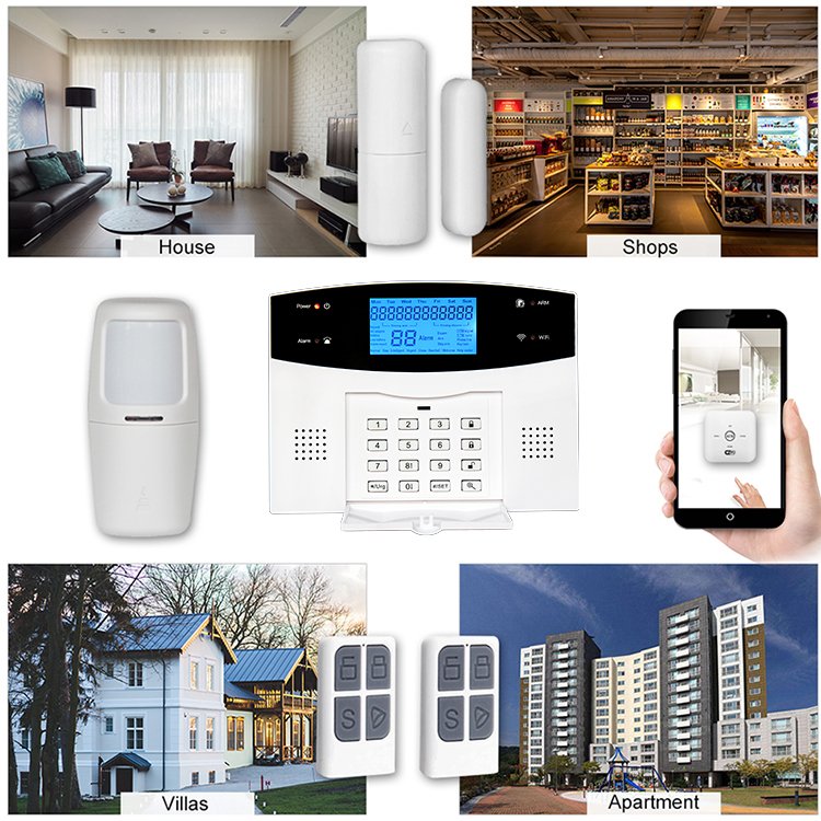 Tuya Anti-theft Alarm 433MHz Wireless + GSM SMS Home Burglar Security Alarm System With Keyboard and Phone Call