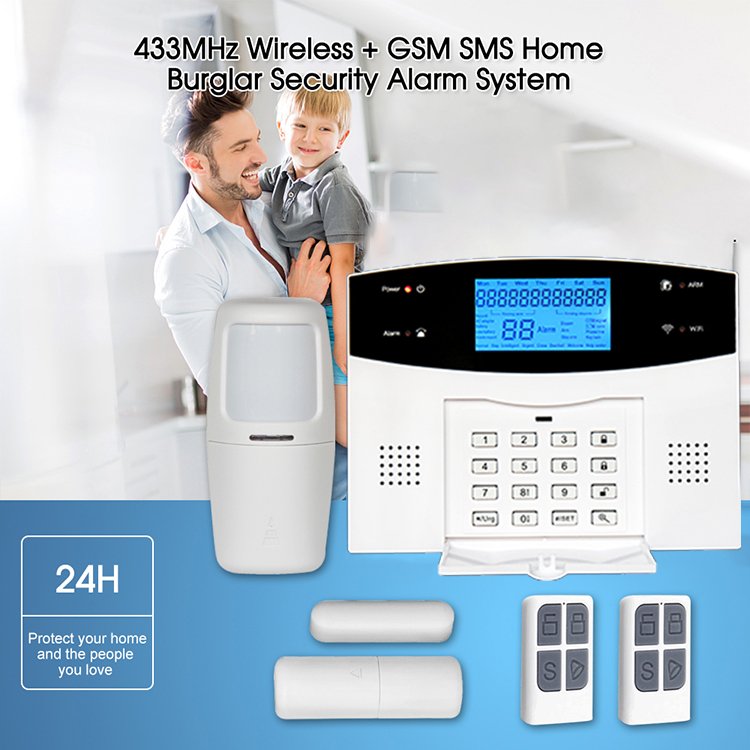 Tuya Anti-theft Alarm 433MHz Wireless + GSM SMS Home Burglar Security Alarm System With Keyboard and Phone Call