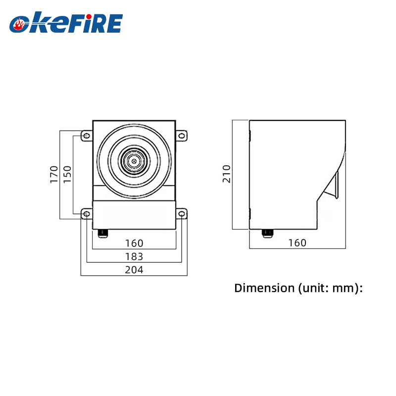 Okefire Audible Alarm 130dB Loud Alarm Siren Customize Tone IP65 Protection Class Security alarm system Of Overhead Crane