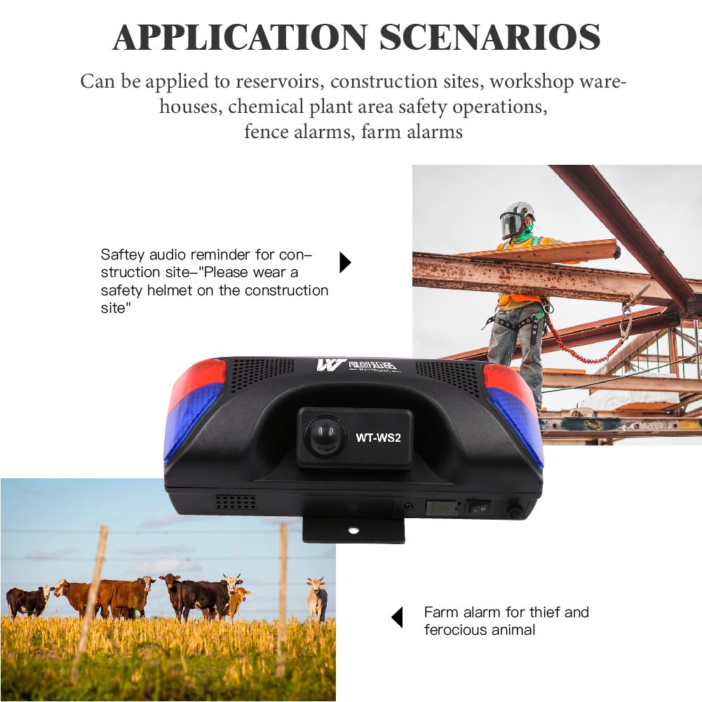 Wireless Outdoor Waterproof Infrared Solar Human Sensor Voice Alarm Motion Sensor LED Lights Flashing Siren Alarm