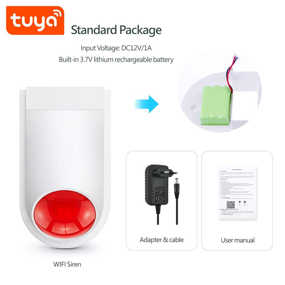 2024 Best Price Smart Life APP Control Waterproof Outdoor Tuya Smart Wifi Siren Alarm System for PST-SN31