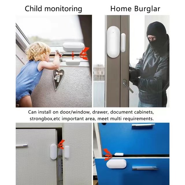 Tuya WiFi Door and Window Sensor Alarm Wireless Contact Sensor Smart Door Sensor for Alarm System & Smart Home Automation
