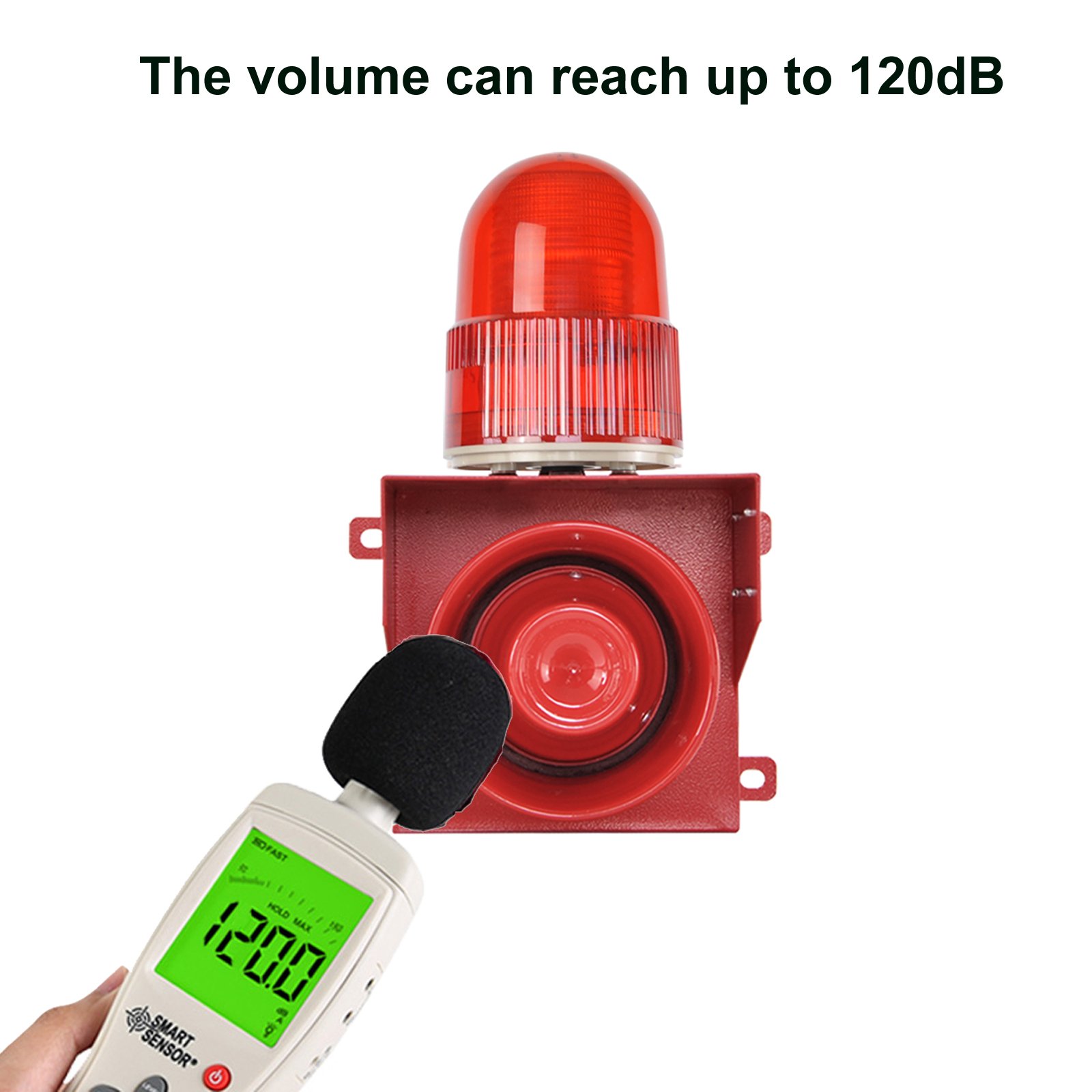 YASONG High Power IP66 Waterproof Dustproof Alarms Buzzers Sirens 120dB LED Shop Security Alarm for House Outdoor LED Display