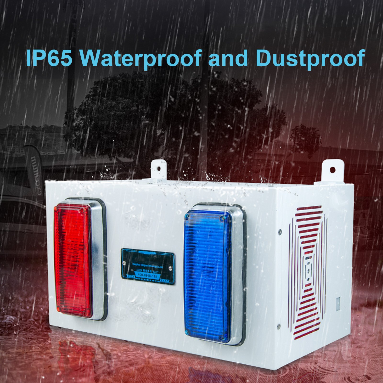 YASONG 350W Dual Horn Alarm Siren 130dB Tone 9 LED Red and Blue Strobe light gsm Security alarm system for emergency outdoor use