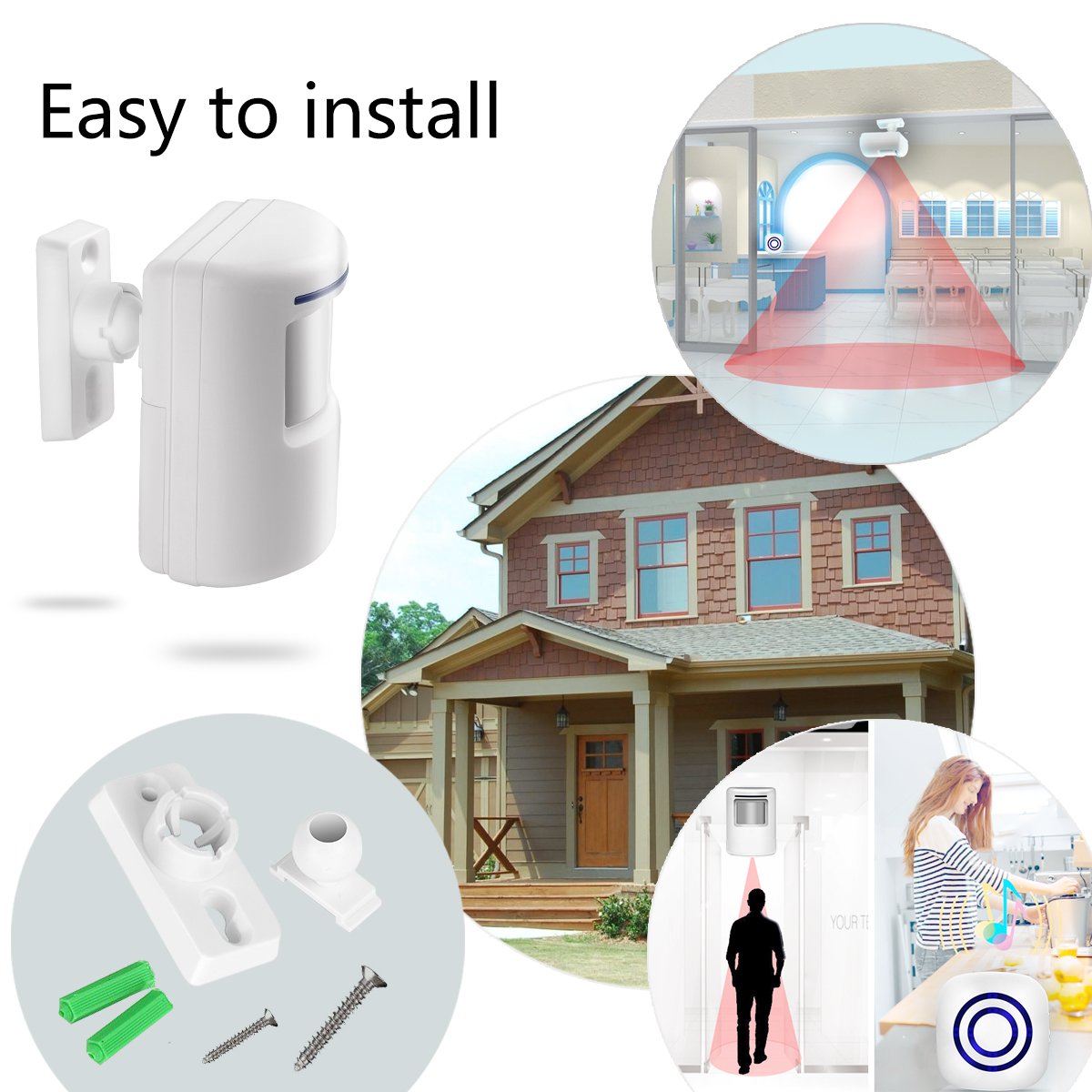 High Quality Manufacturing Transmitter Receptor Alarm Intelligent Auto Sensor Security Alarm System With 38 Musics