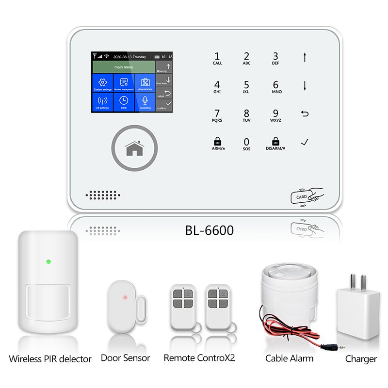 OEM ODM RFID APP Indoor Anti Theft Smart Intruder Wireless House Security Tuya Burglar Wifi 4g GSM Home Alarm System Kit BL-6600