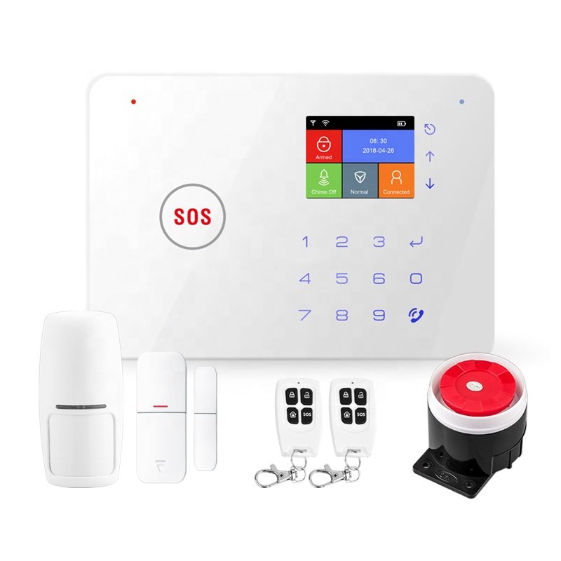 China Factory Auto Dial 433 Mhz Anti-Theft Wireless Home Security WiFi GSM Alarm with Touch Keypad