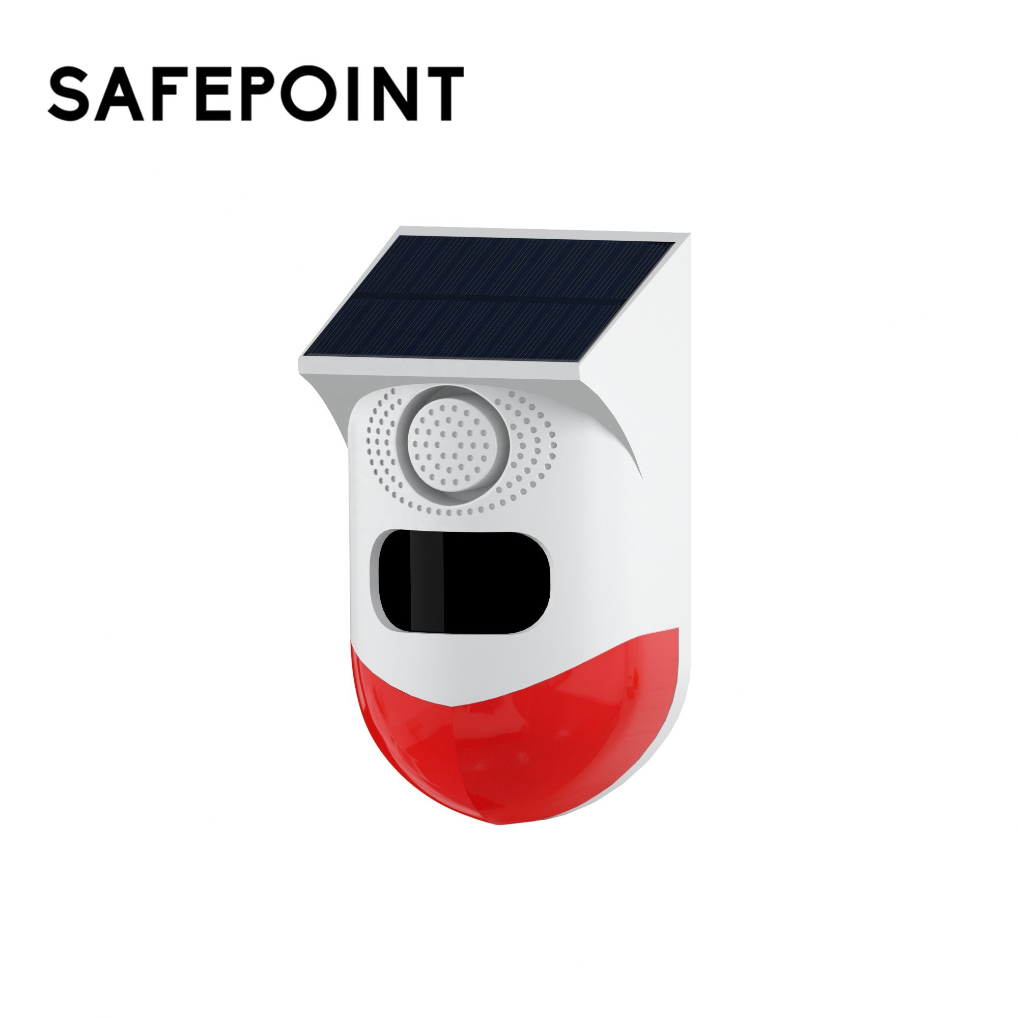 120db Sound Security Siren Light Alarms Outdoor Solar PIR Motion Sensor Alarm with Remote Controller for Home Villa Yard Farm