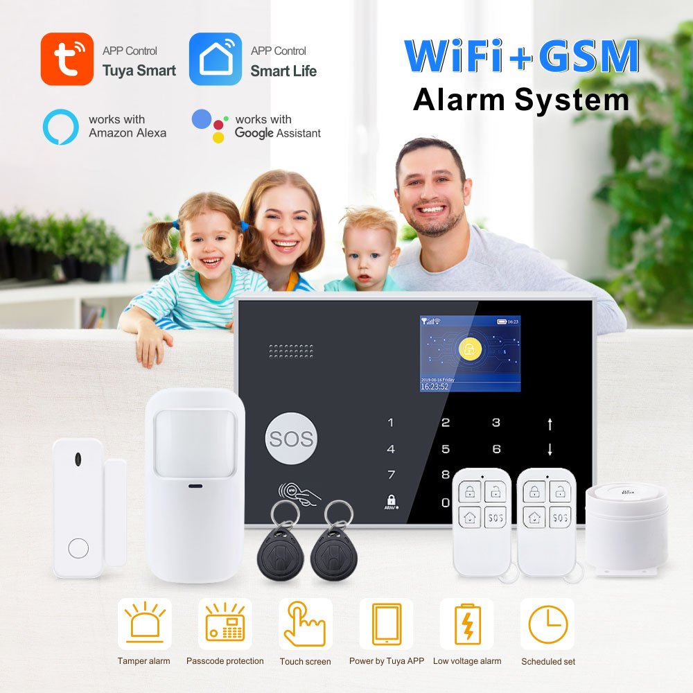 OEM Factory Multi-Language Tuya Smart APP WiFi GSM Home Security Alarm 4G with 433Mhz Alarm Sensor PST-G30-4GUS