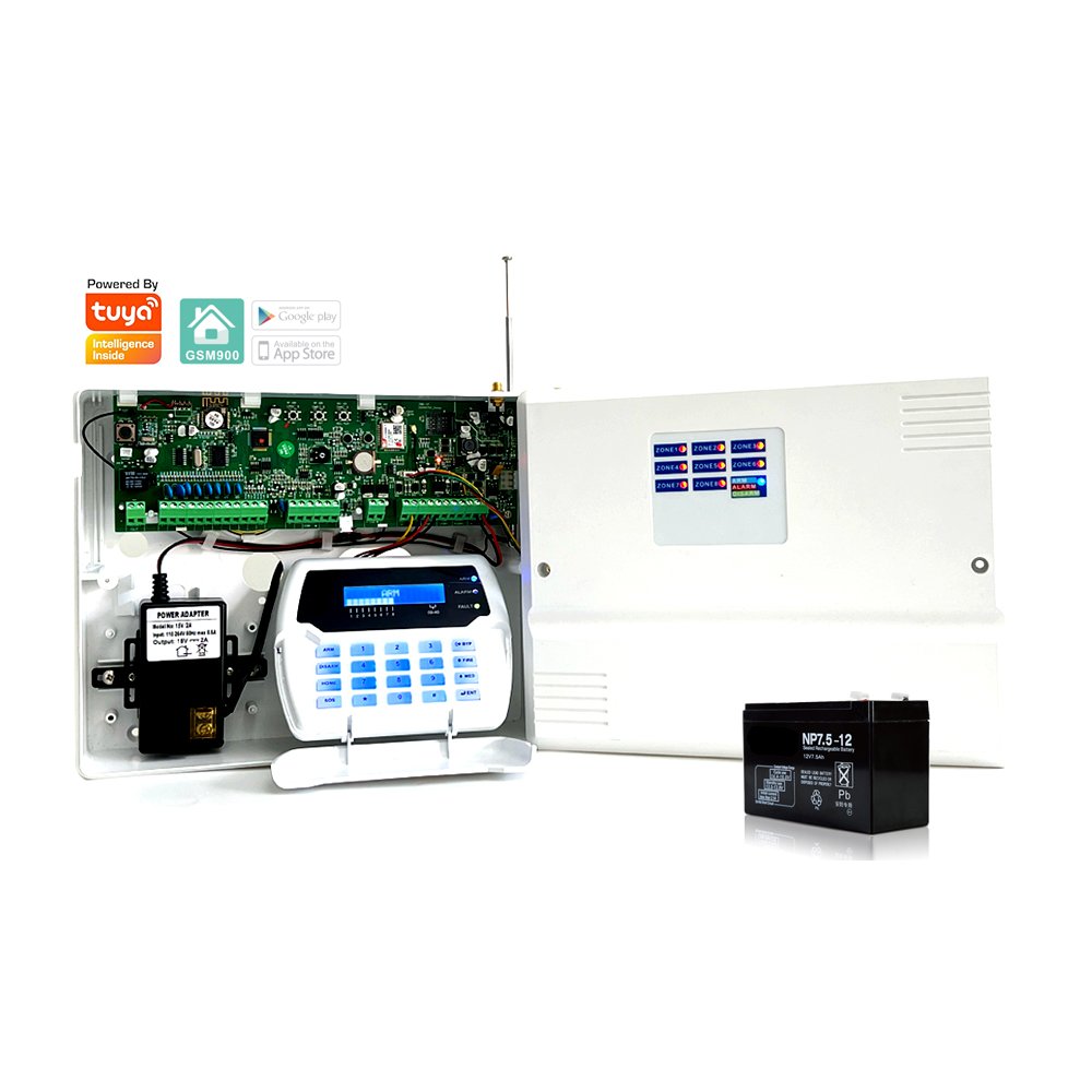 New Tuya GSM Smart APP Control CMS Monitoring Manage Commercial And Industrial Home Hybrid Wired & Wireless Security Systems