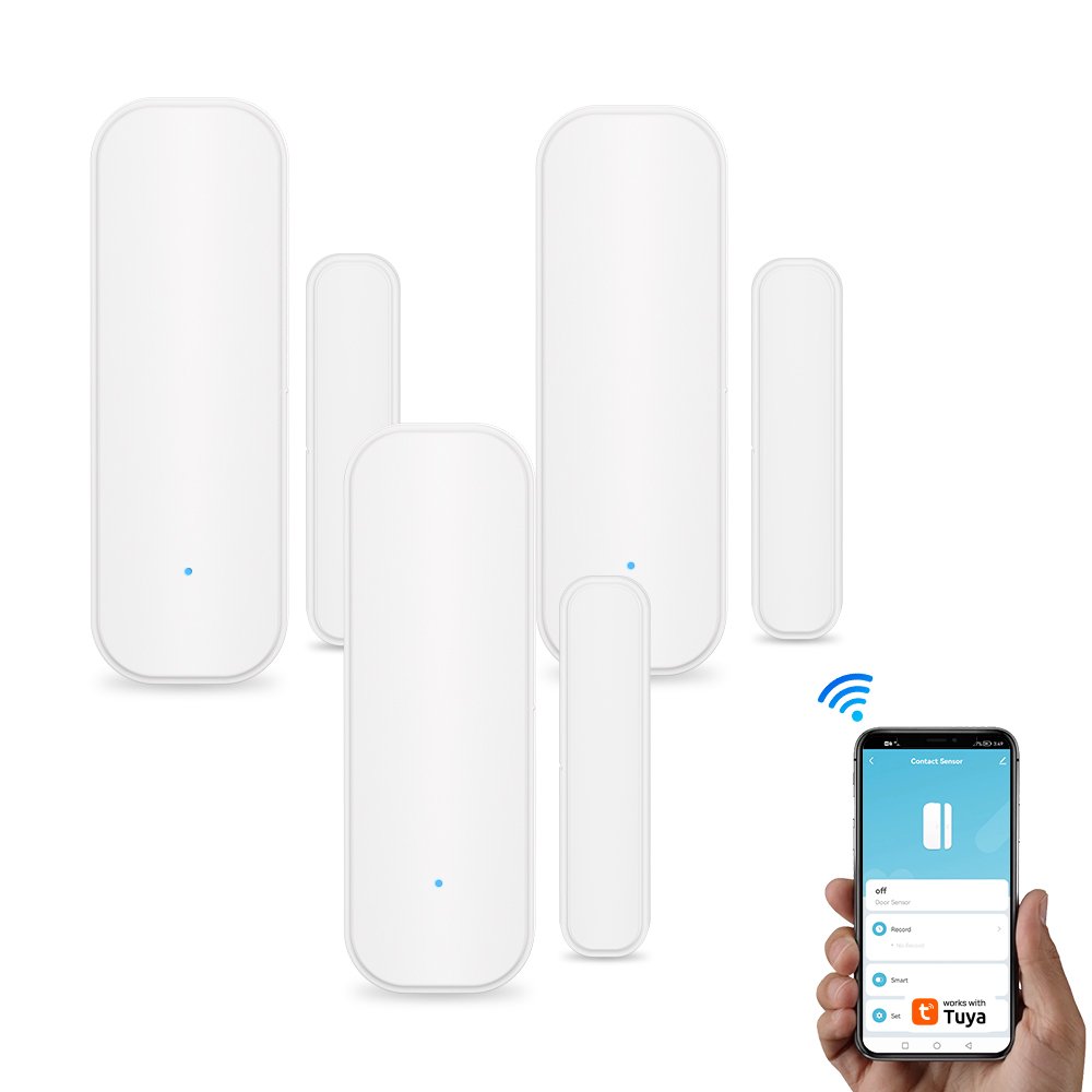 Long Battery Lifetime Tuya WIFI Door Sensor Alarm Smart Door Magnetic Sensor with Low Power Alert