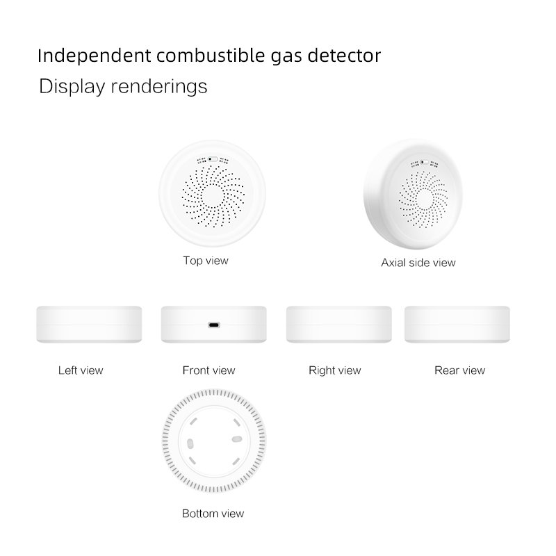 Manufacture nature gas leak detector alarm Tuya Zigbee communication smart system gas leakage link smart home