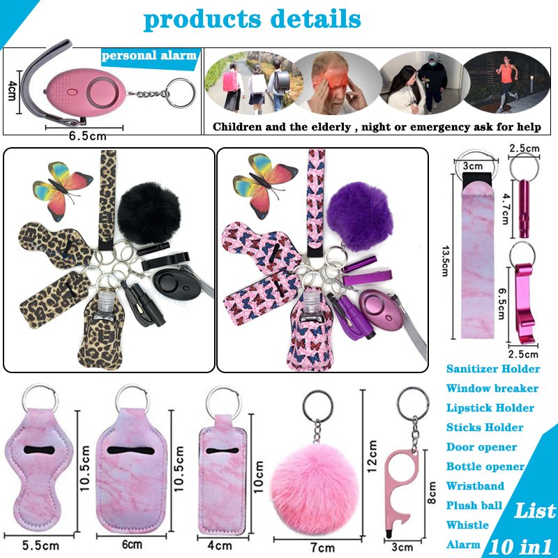 Self Defense Personal Emergency sos safety Alarm system Keychain also have rechargeable type safety Alarm Self Defense Keychain