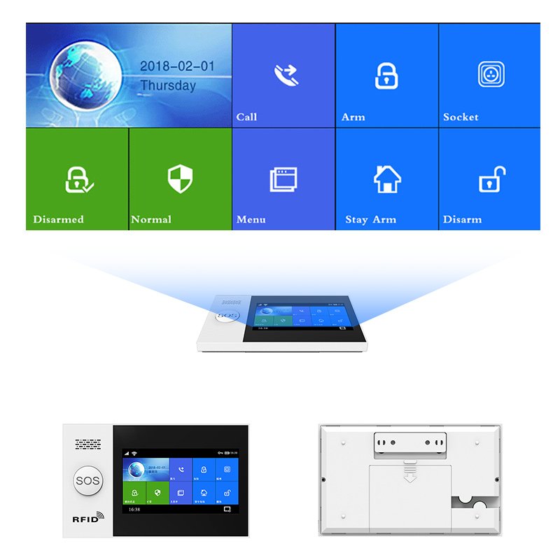 Smart Home Tuya APP WIFI SIM Card Wired Wireless RFID Alarm System 2023 For Houses Security Alarm System Home