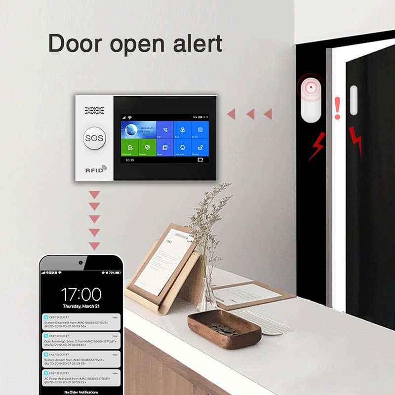 Smart Home Tuya APP WIFI SIM Card Wired Wireless RFID Alarm System 2023 For Houses Security Alarm System Home