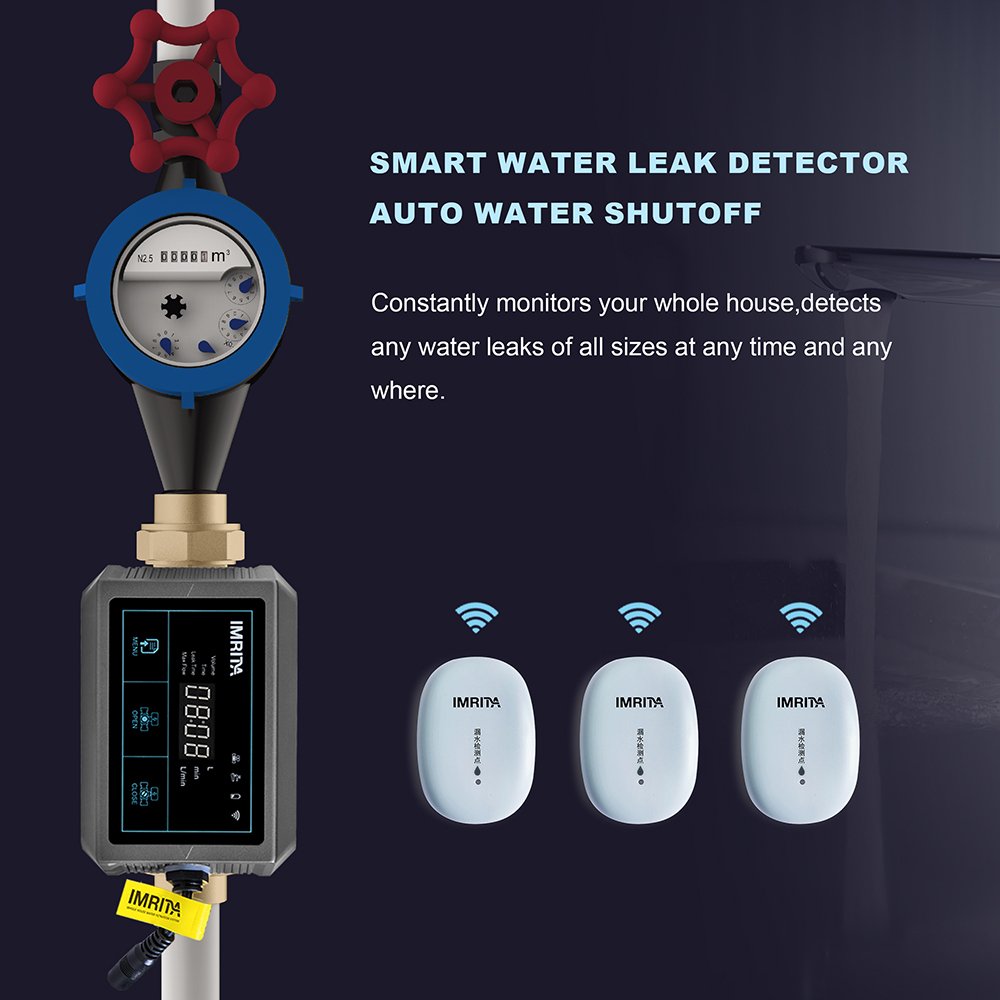 Smart Wifi Wireless Pipe Auto Shut Off Valve Water Leak Detect Alarm Sensor Water Leakage Detector de fugas de agua For Home