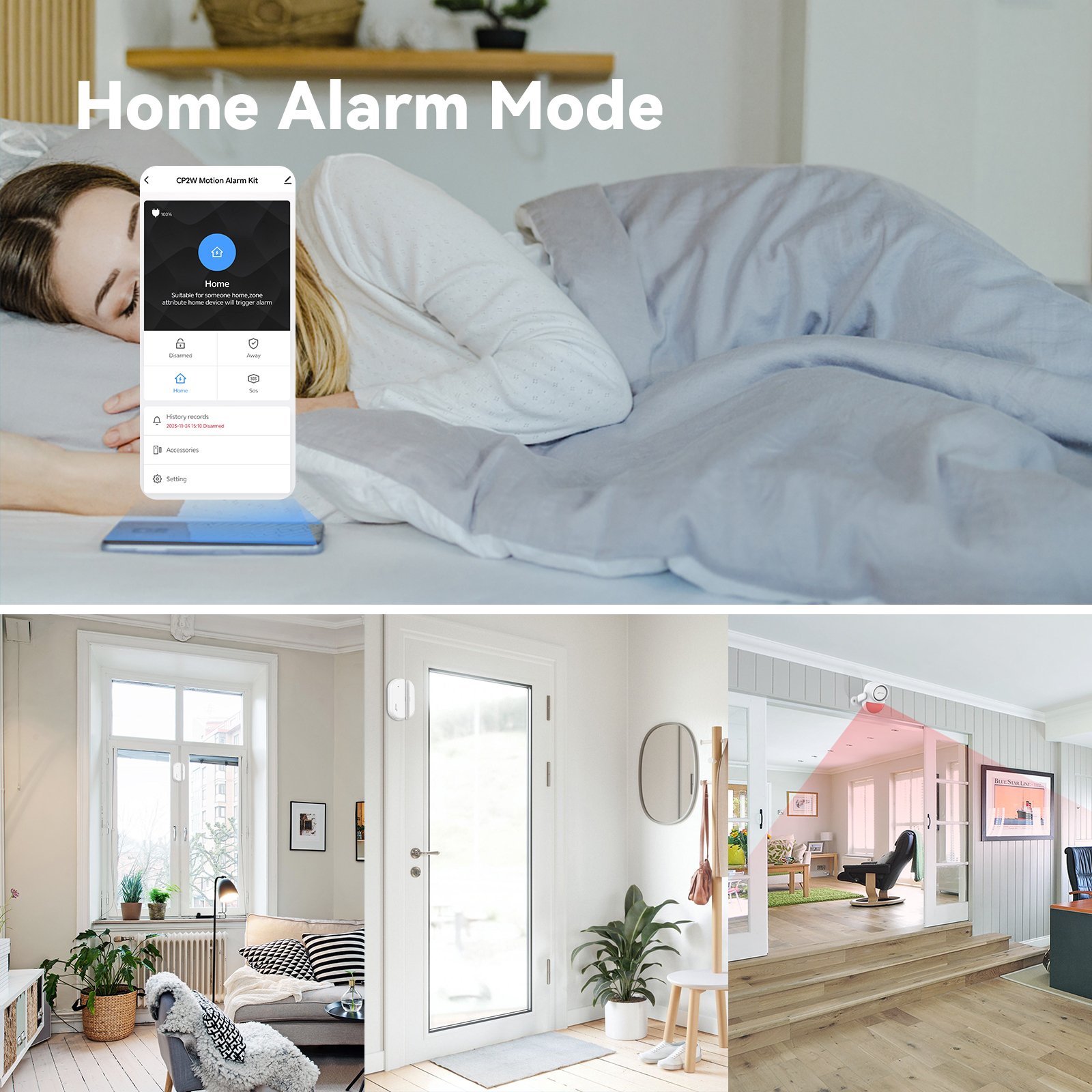 Tuya WiFi Motion Sensor Alarm Kit Wireless 125Db Alarming Burglar Security Alarm System For Home