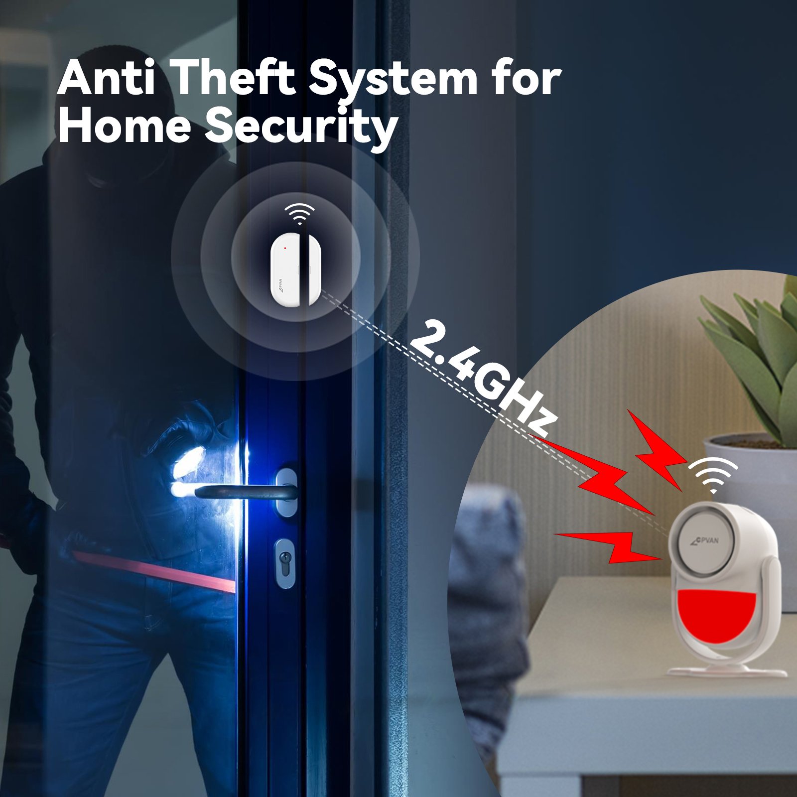 Tuya WiFi Motion Sensor Alarm Kit Wireless 125Db Alarming Burglar Security Alarm System For Home