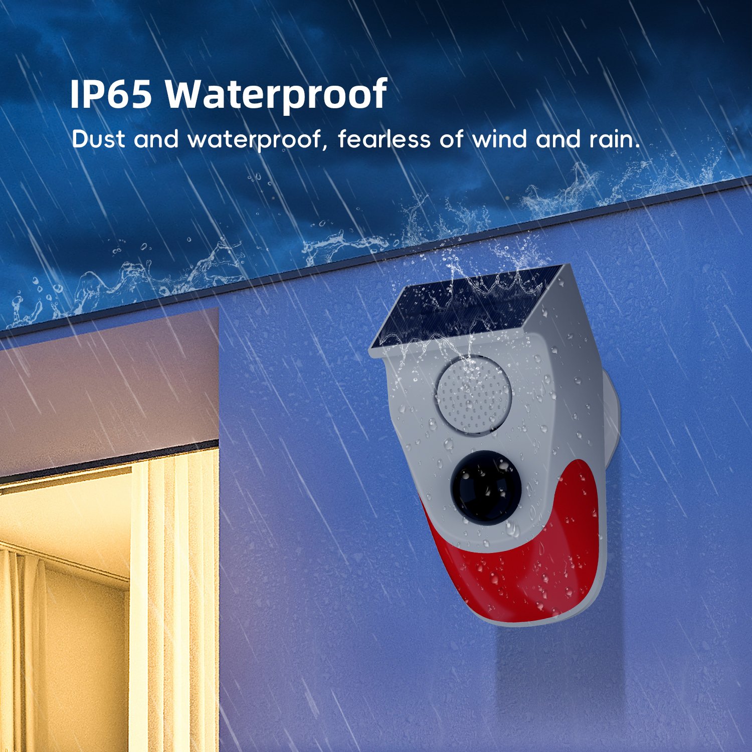 Outdoor Solar PIR Infrared Alarm 120dB Siren Home Security Alarm System USB charging Waterproof Siren Remote Control