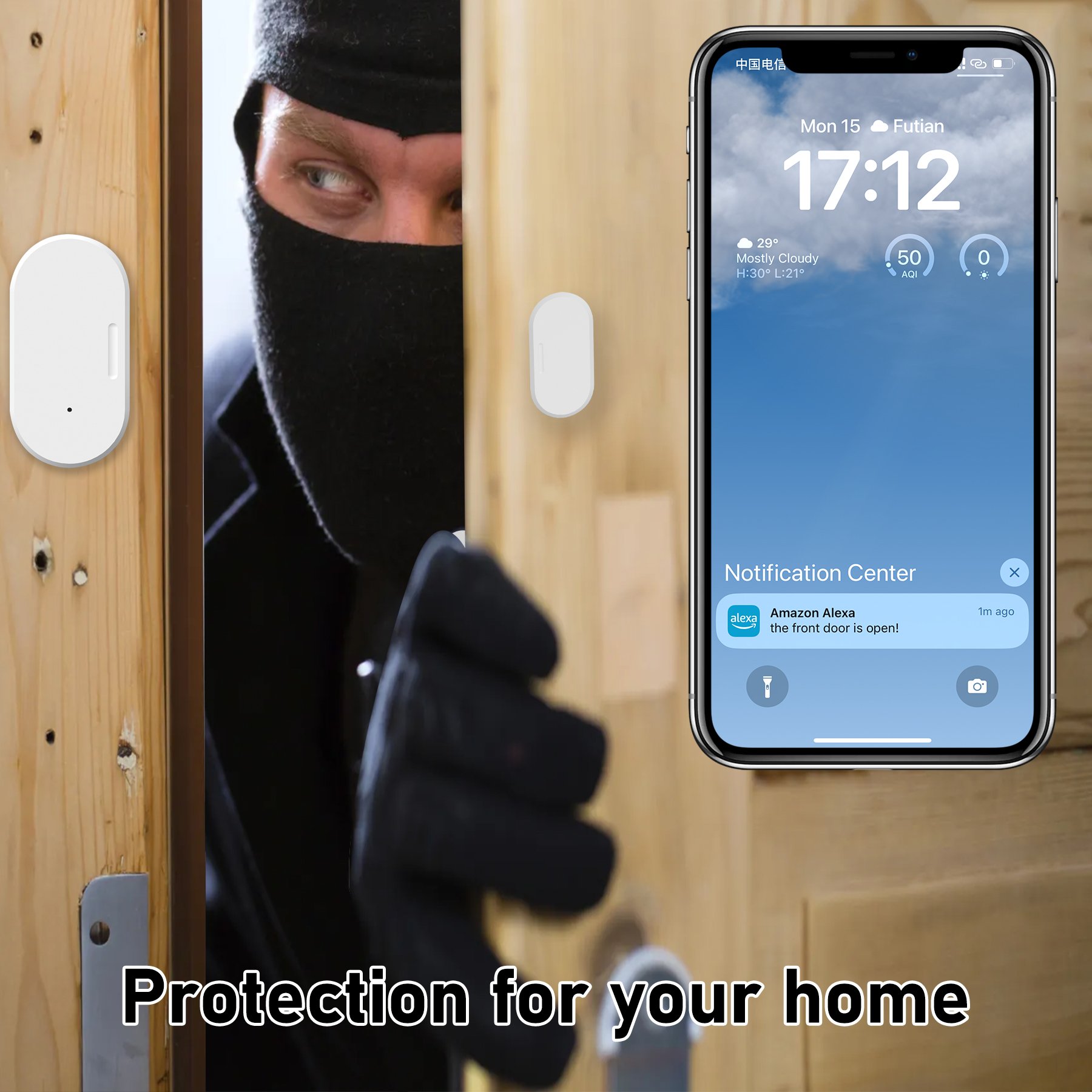 E-WeLink Zigbee Contact Sensor Wireless Door and Window Sensor for Smart Home Automation Compatible with Hubitat and Alexa