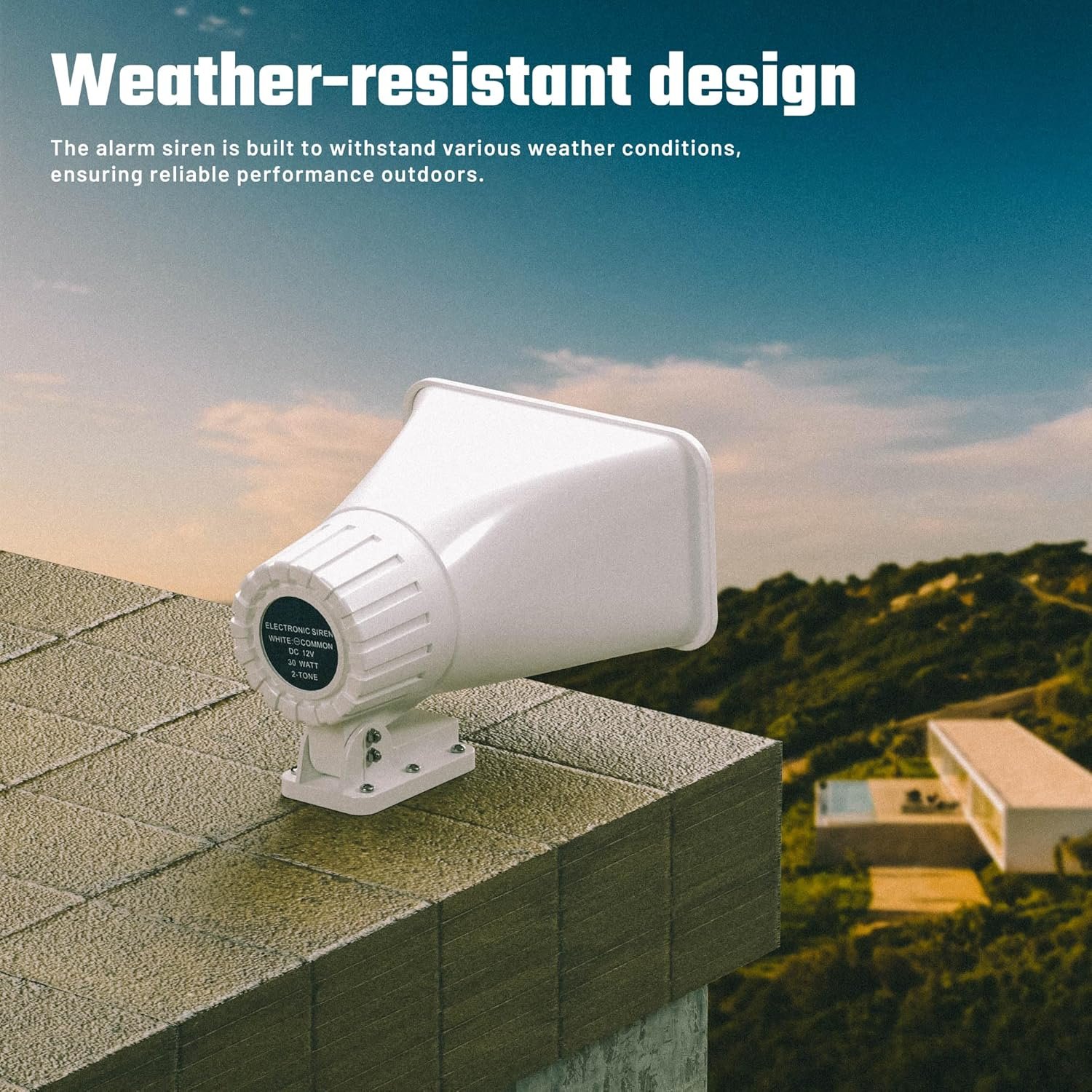 Alarm Siren Loud Horn Speaker 120dB Two Tone Outdoor Security Siren 12V 30W Electric Security Siren Alarm