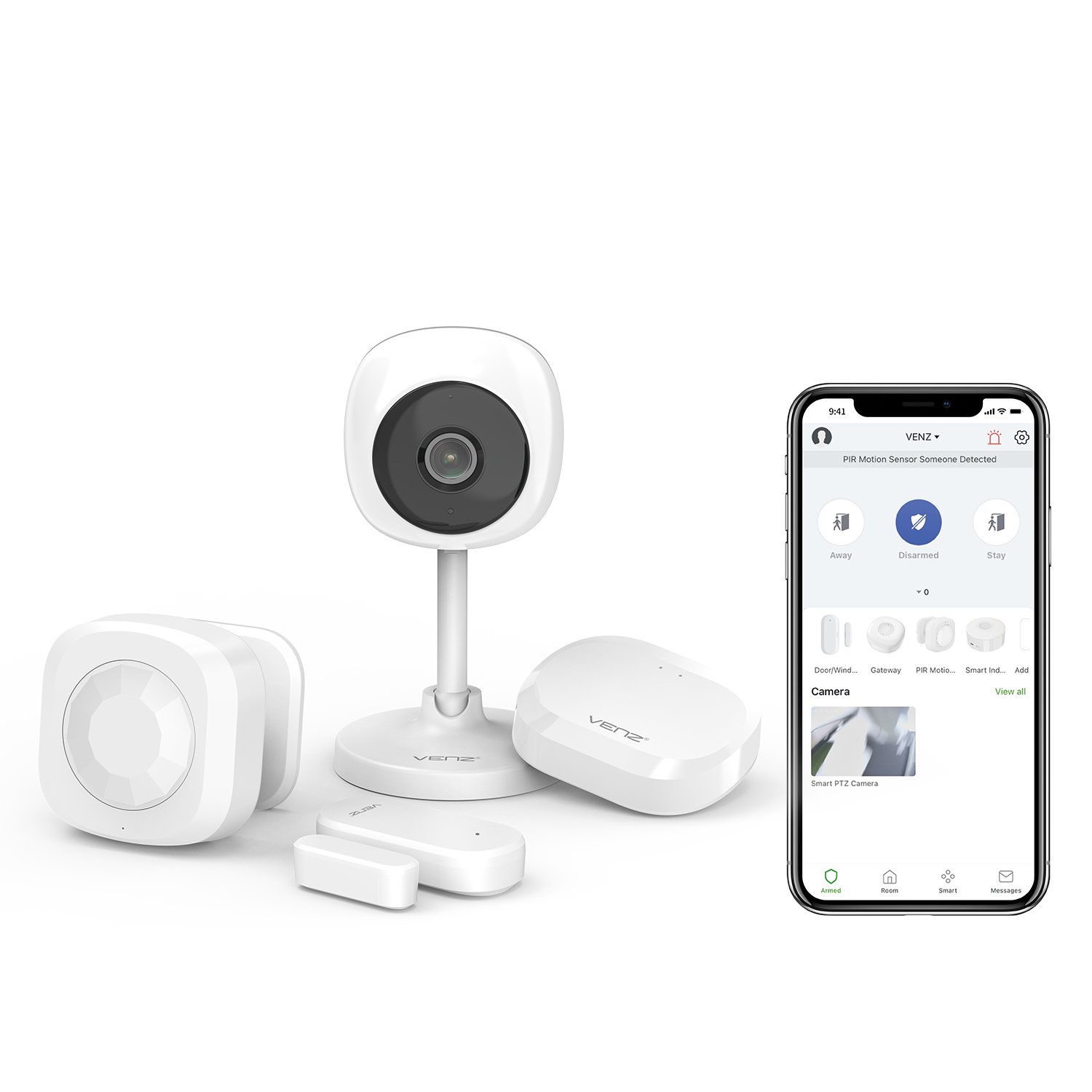 VENZ hot selling smart home security system camera kit smart alarm indoor security alarm system door sensor
