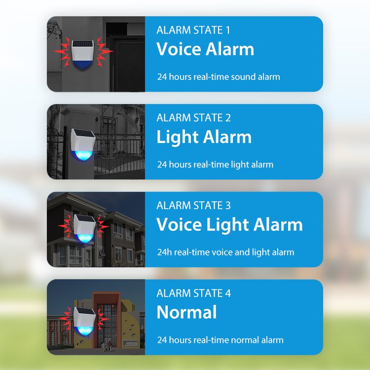 95dB Outdoor sound alarm zigbee tuya outdoor siren with solar