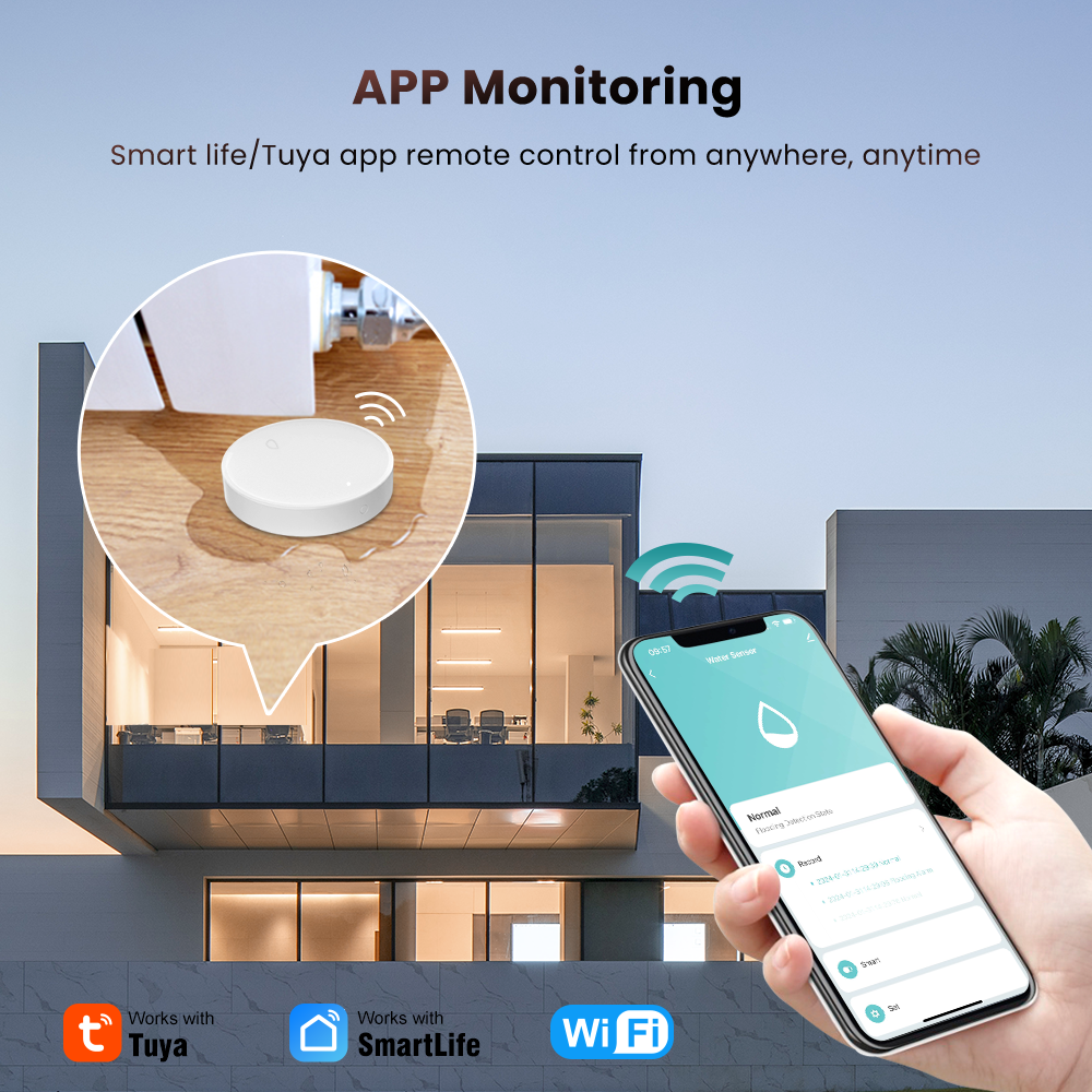 AVATTO Smart ZigBee Water Leak Detector IP67 Wireless Tuya Smart Water Sensor Alarm Alexa Google Intelligent Flood Detector