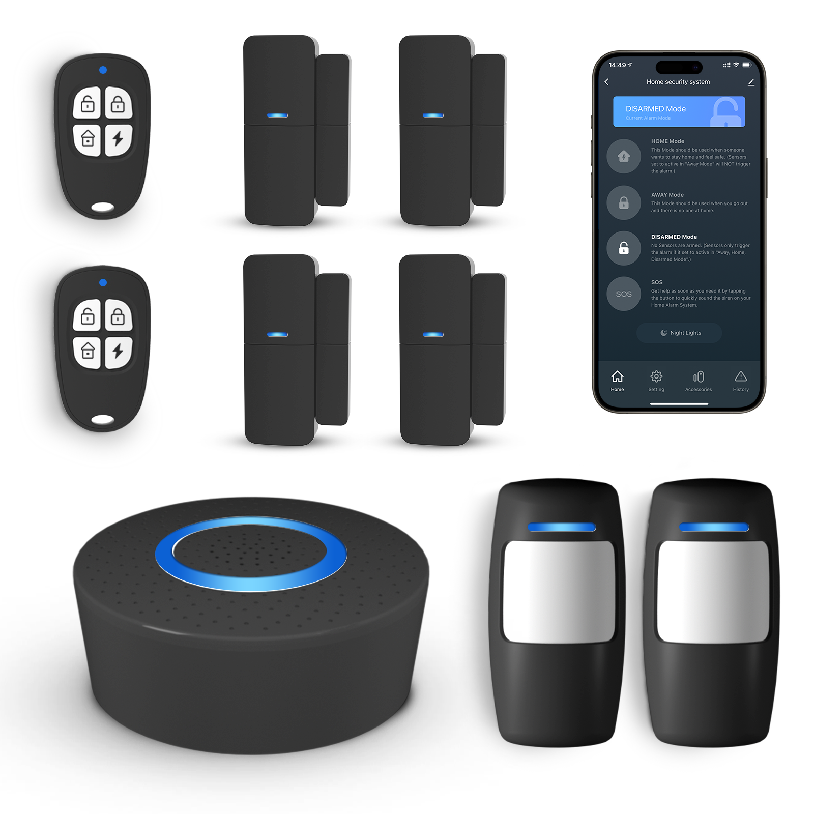 tuya smart life rf433 security alarm system smart house work with google home