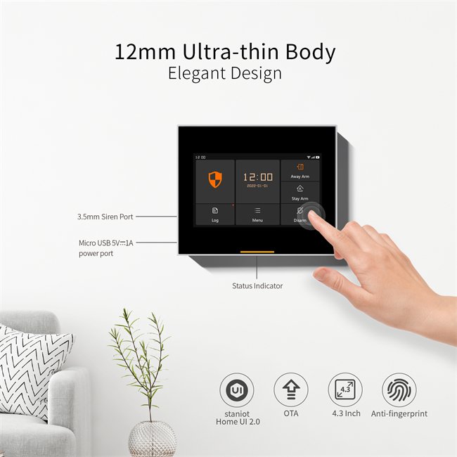 Glomarket Security DIY System Wireless Security Protection Tuya WiFi 4G Smart Home Alarm Sensors Built-in Siren Works with Alexa
