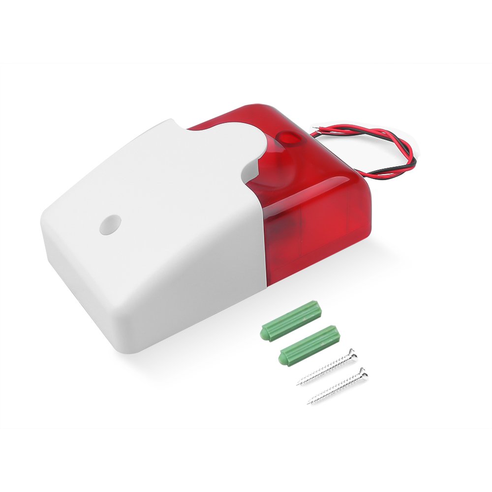 Home Security Alarm System Durable indicator Red Light 12V Sound Alarm Flashing Mini Piezo Strobe Siren