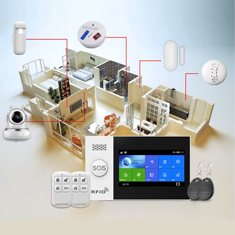2024 WIFI GSM tuya smart home alarm system infrared sensor effectively prevents thieves work with tuya smart life APP