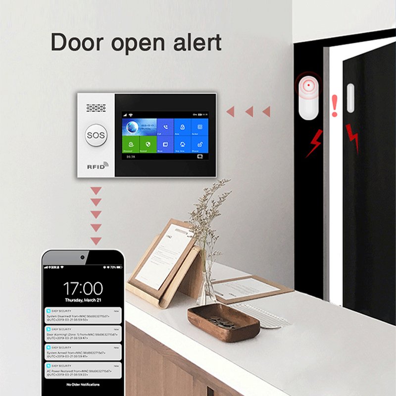 2024 WIFI GSM tuya smart home alarm system infrared sensor effectively prevents thieves work with tuya smart life APP