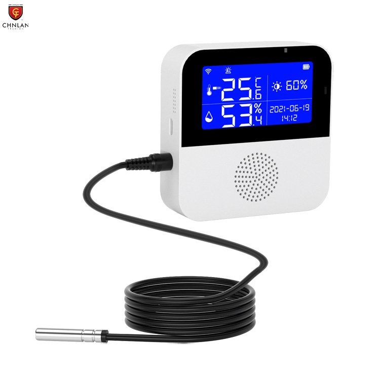 Tuya Smart Home Outdoor WiFi Hygrometer Thermometer Sensor With External Waterproof Probe For House Alarm Systems