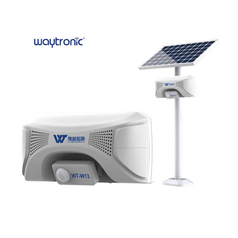 Waytronic Outdoor Waterproof IPX5 Alarm System 110dB MP3 Voice Alert Solar Yard Sound Alarm with Infrared sensor