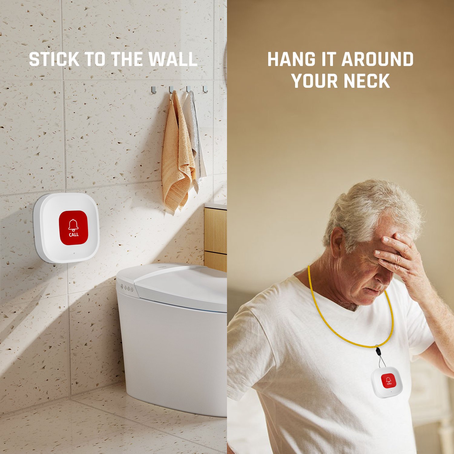 Call Button Nurse Alert System Call Bell for Home/Elderly/Patient Emergency Vibration