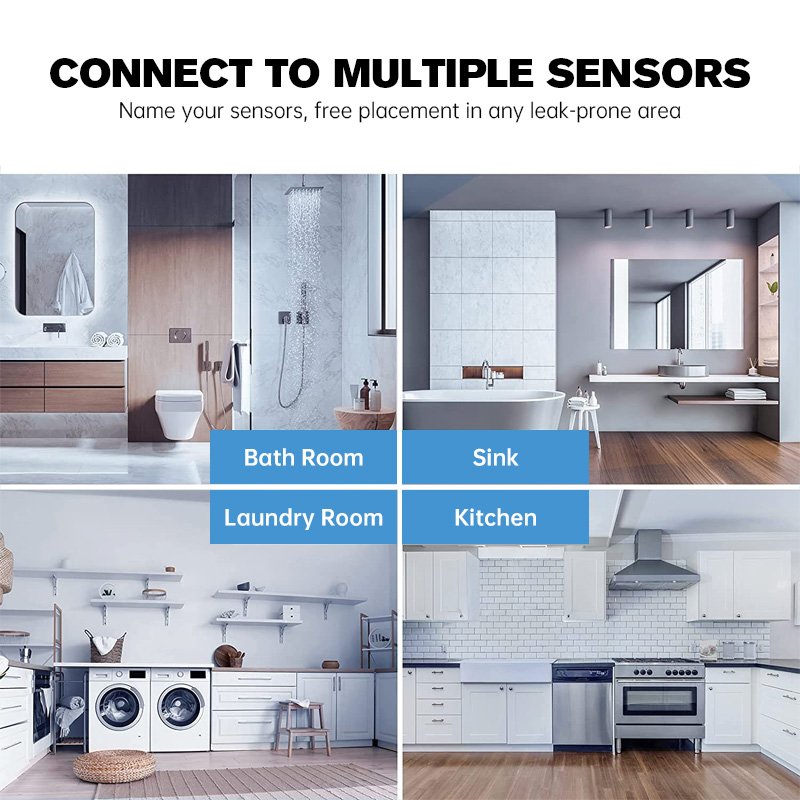 Tuya Home Security overflow smart wireless systems water alarm leakage sensor equipment wifi water leak alarm detector