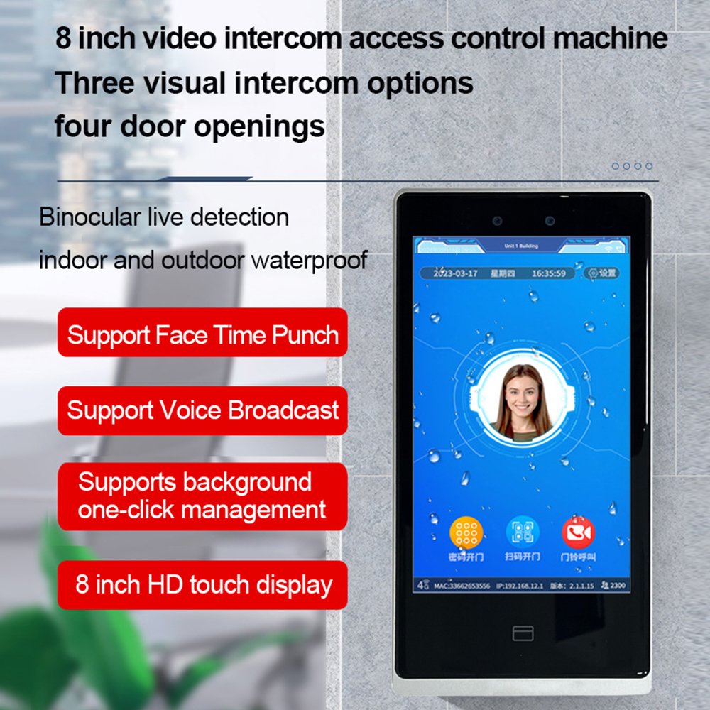 8 Inch Intelligent Security Access Control System Palm Recognition Face Fingerprint Rfid Card Biometric Access Control Factory